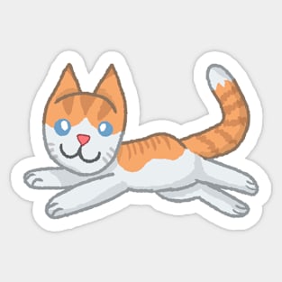 Floppy Cat [Ginger And White Tabby] Sticker